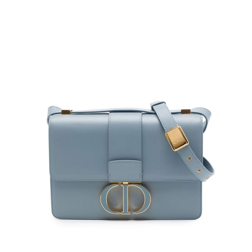 Dior Leather 30 Montaigne Flap Blue Leather Very good - Front View