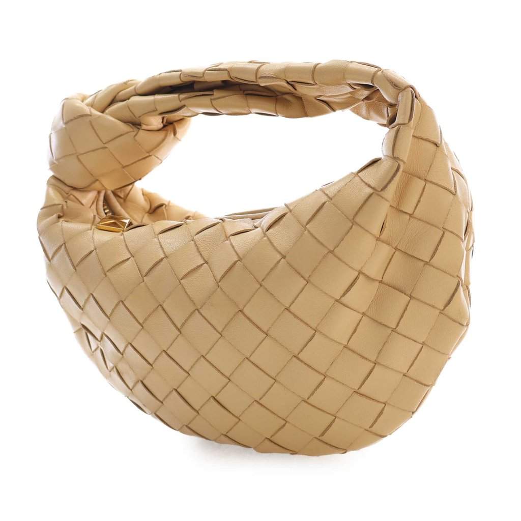 Bottega Veneta Mini Nappa Intrecciato Jodie Beige Leather Very good condition - Front View