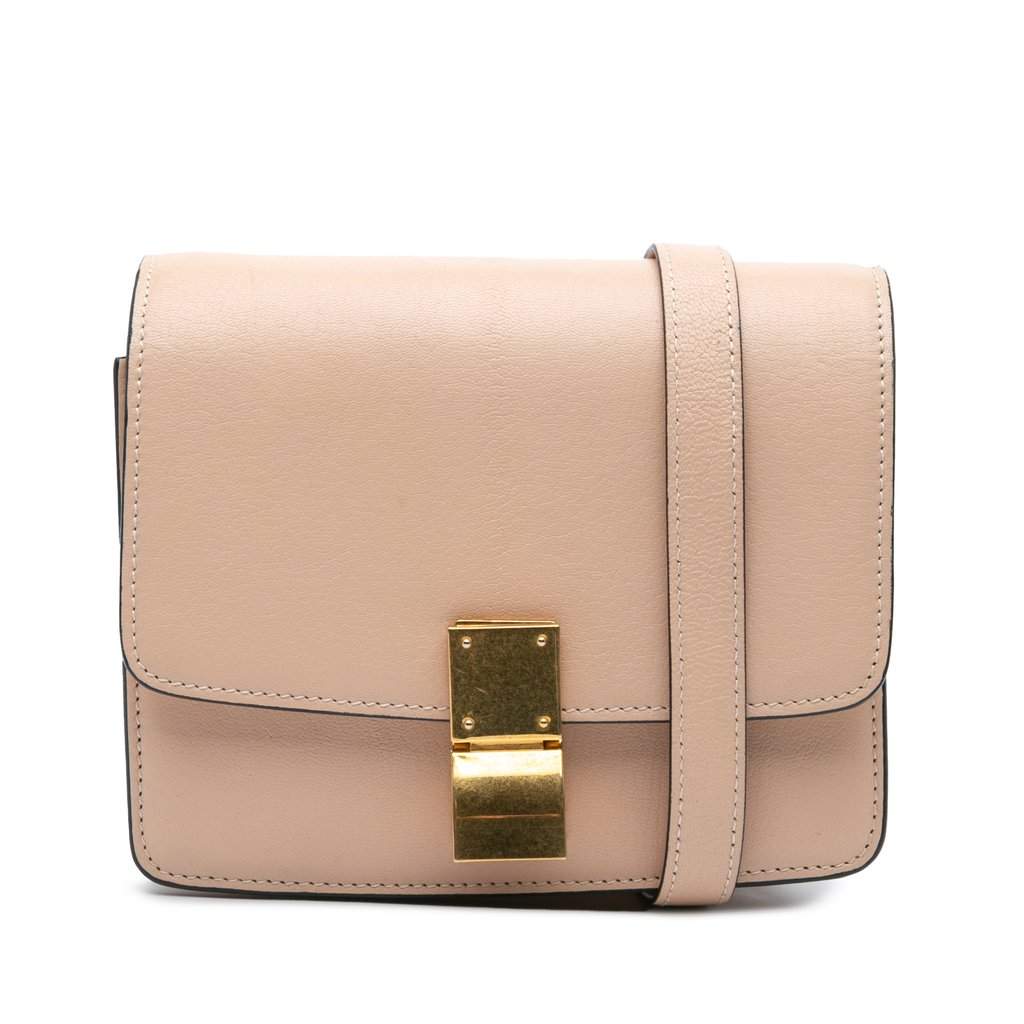 Celine Small Liege Calfskin Classic Box Pink Leather Very good - Front View