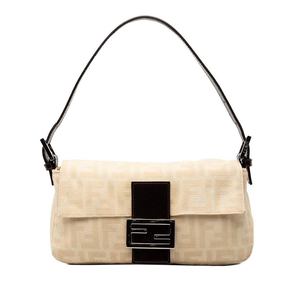 Fendi Zucca Canvas Baguette Beige Very good condition - Front View