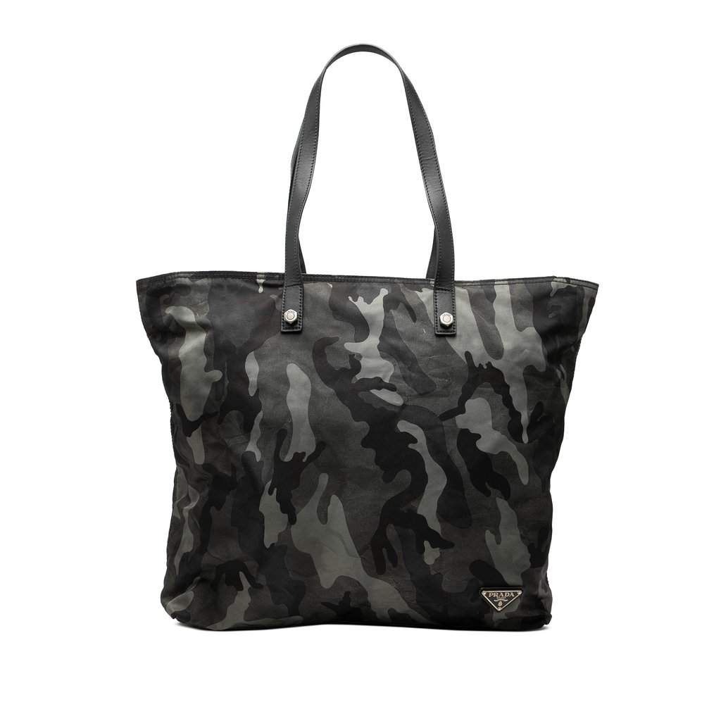 Prada Tessuto Camouflage Tote Navy Very good condition - Front View