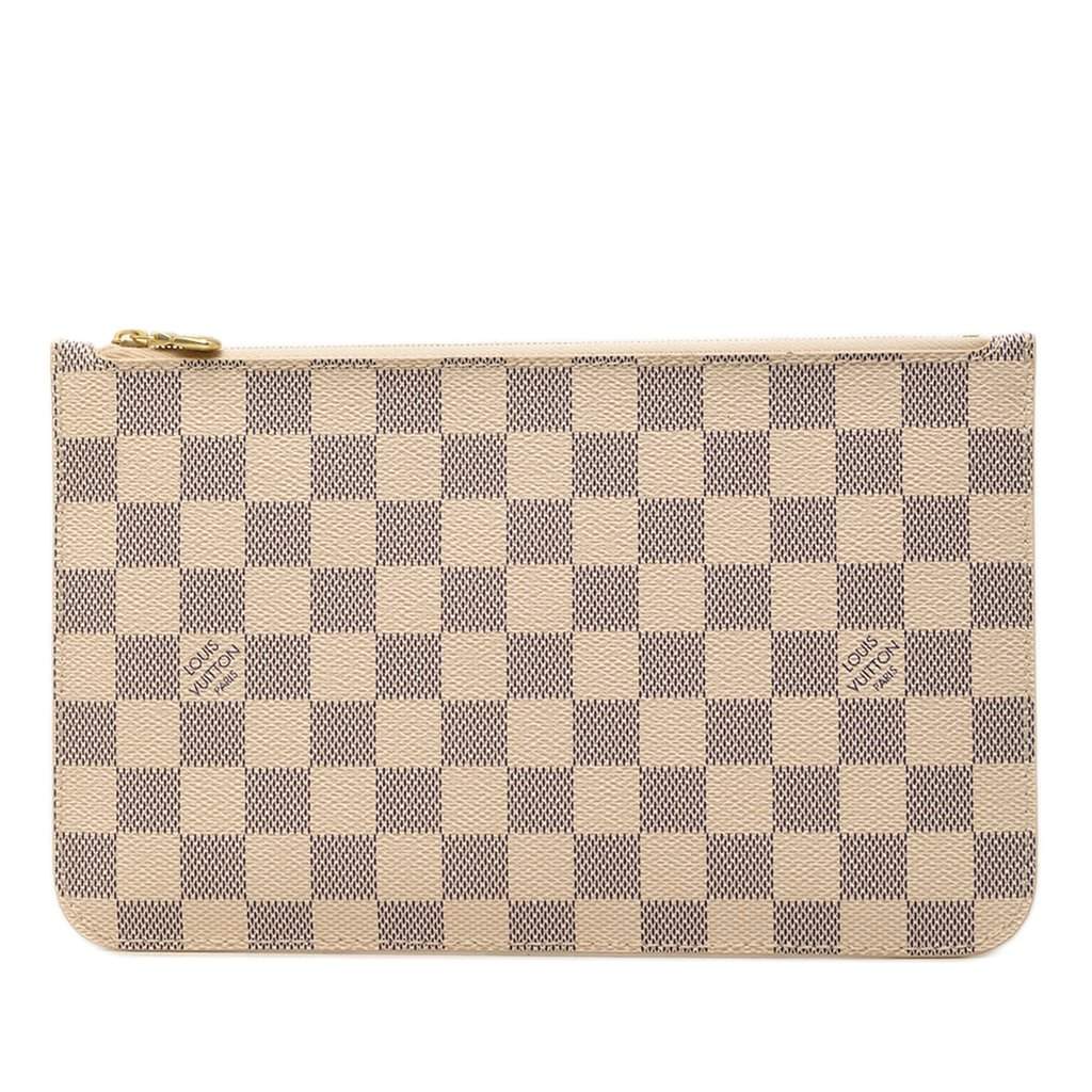 Louis Vuitton Damier Azur Neverfull MM Pouch White Very good - Front View