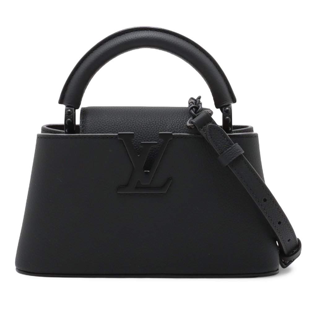 Louis Vuitton Taurillon Mini Capucines East West Black Leather Very good condition - Front View