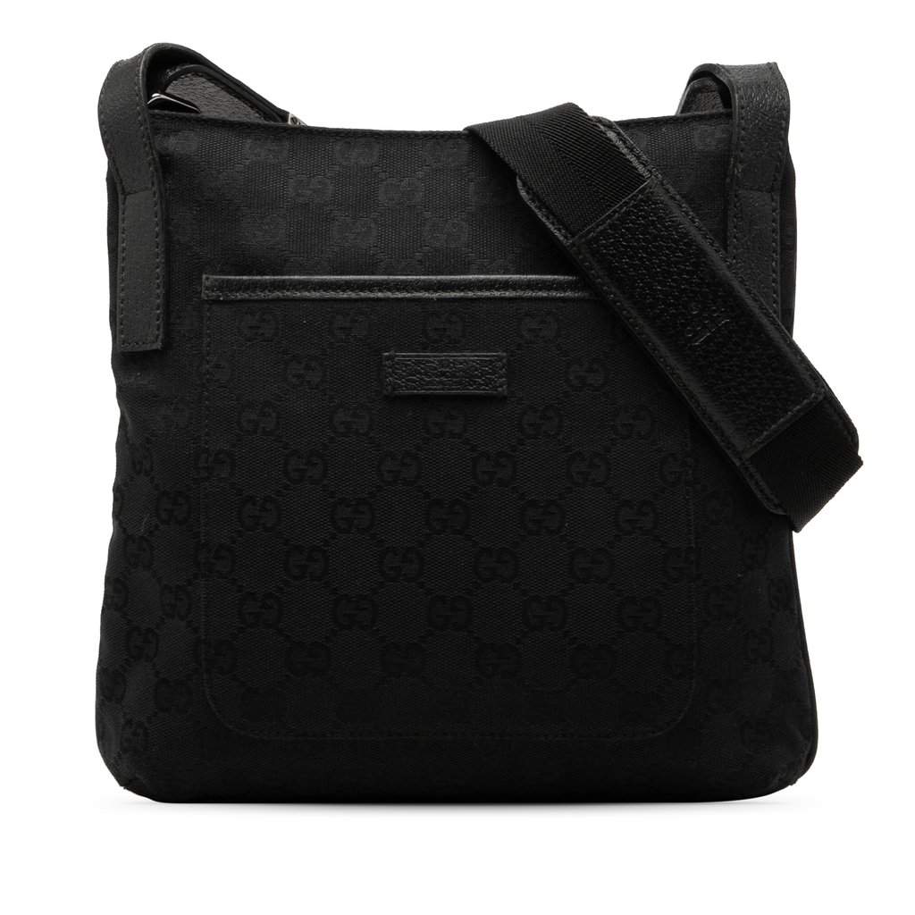 Gucci GG Canvas Crossbody Black Very good condition - Front View