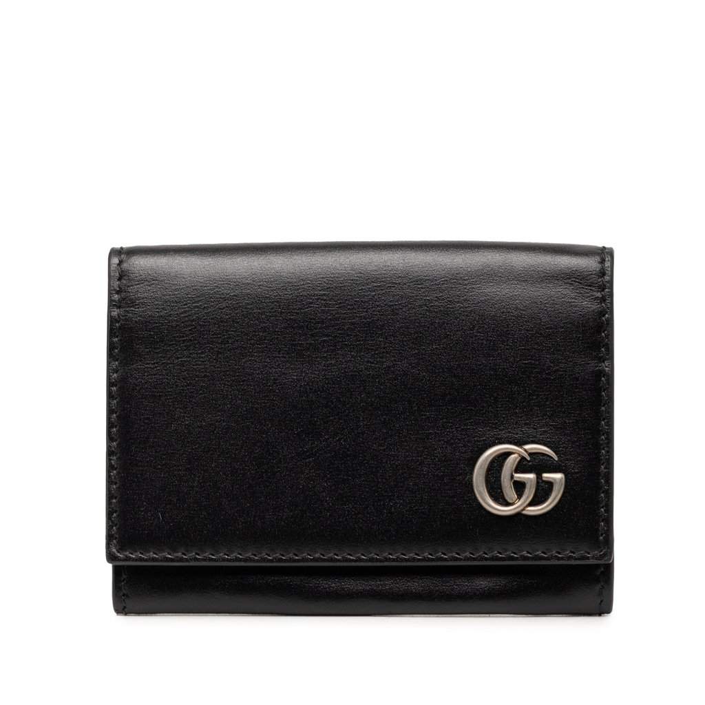Gucci GG Marmont Calfskin Card Case Black Leather Very good - Front View