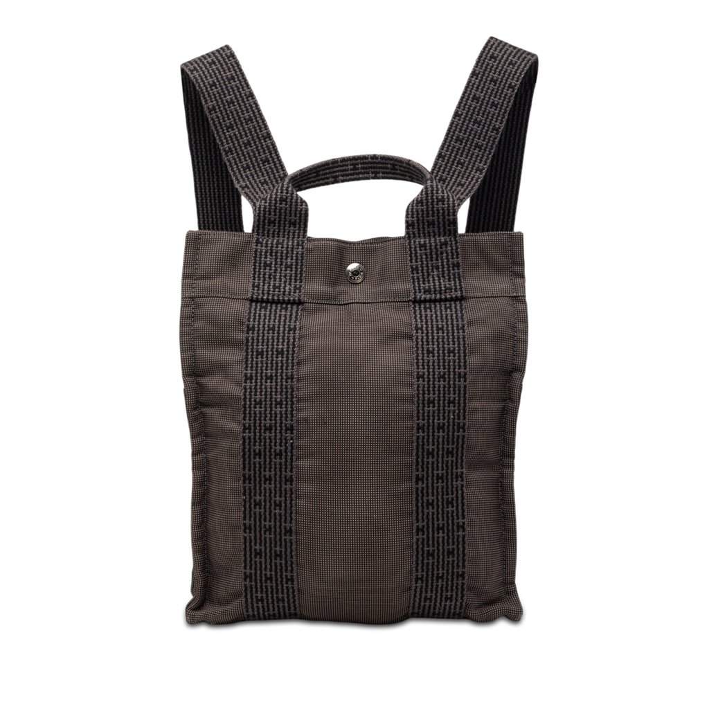 Hermès Canvas Herline Backpack PM Brown Very good condition - Front View