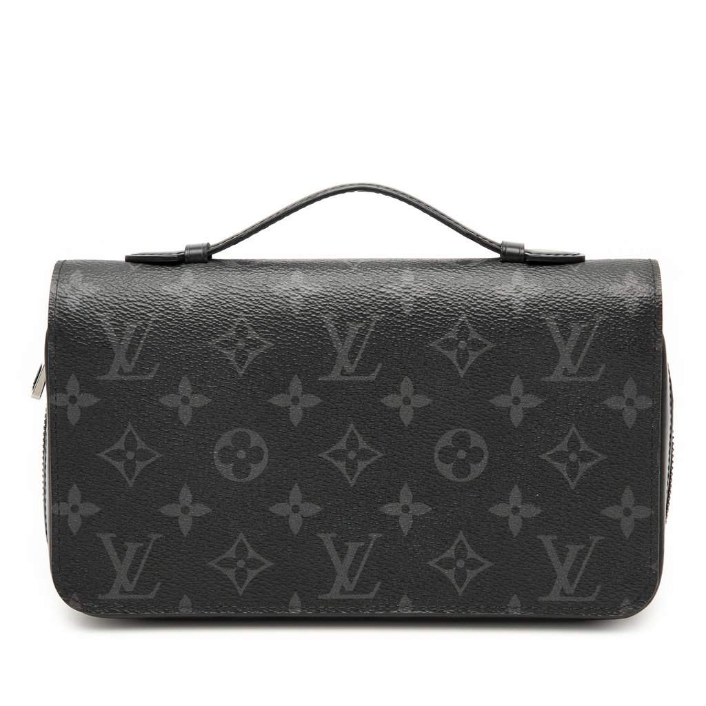 Louis Vuitton Monogram Eclipse Zippy XL Wallet Black Very good condition - Front View