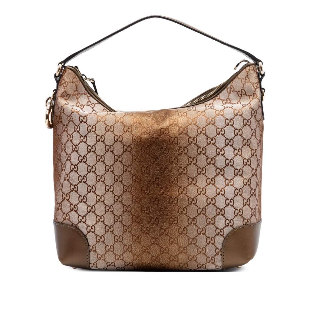 Gucci GG Lurex Heart Bit Shoulder Bag Brown Very good condition - Front View