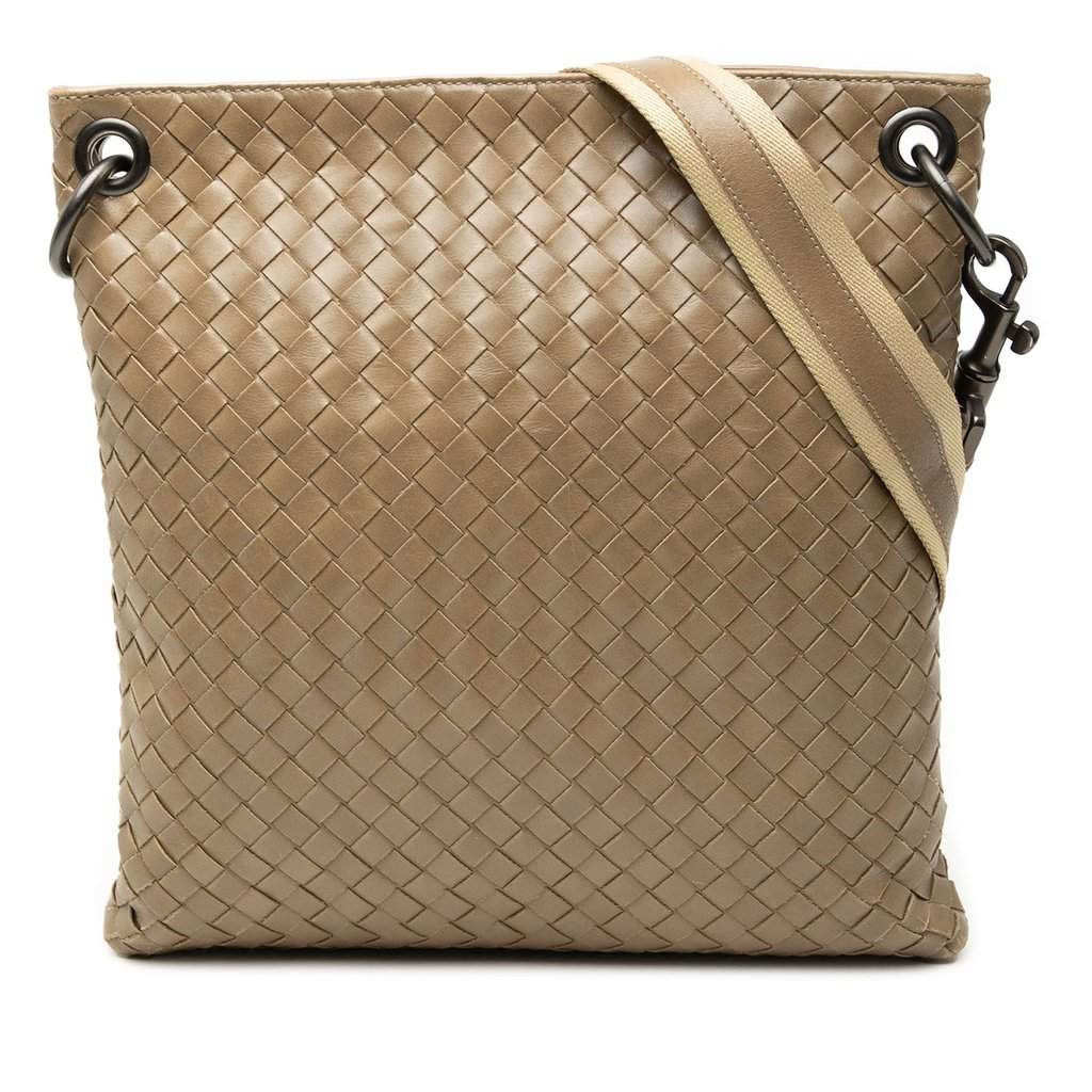 Bottega Veneta Nappa Intrecciato Crossbody Brown Leather Very good condition - Front View