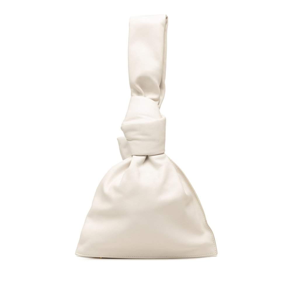 Bottega Veneta Mini Calfskin BV Twist Bag White Leather Very good condition - Front View