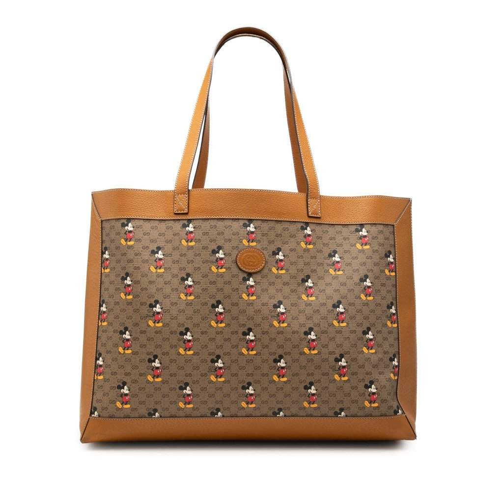 Gucci Disney Medium Micro GG Supreme Mickey Mouse Tote Brown Very good - Front View
