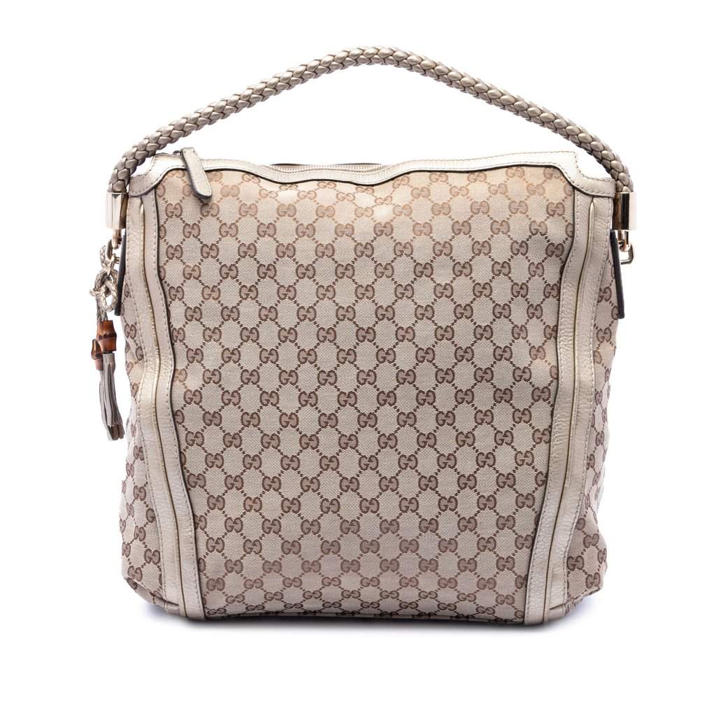 Gucci Large GG Canvas Bella Shoulder Bag Beige Very good condition - Front View