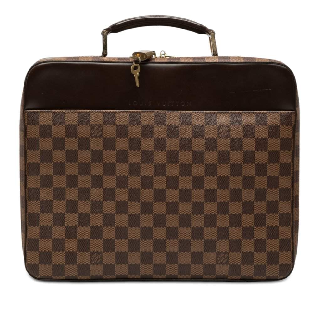 Louis Vuitton Damier Ebene Porte Ordinateur Sabana Brown Very good - Front View