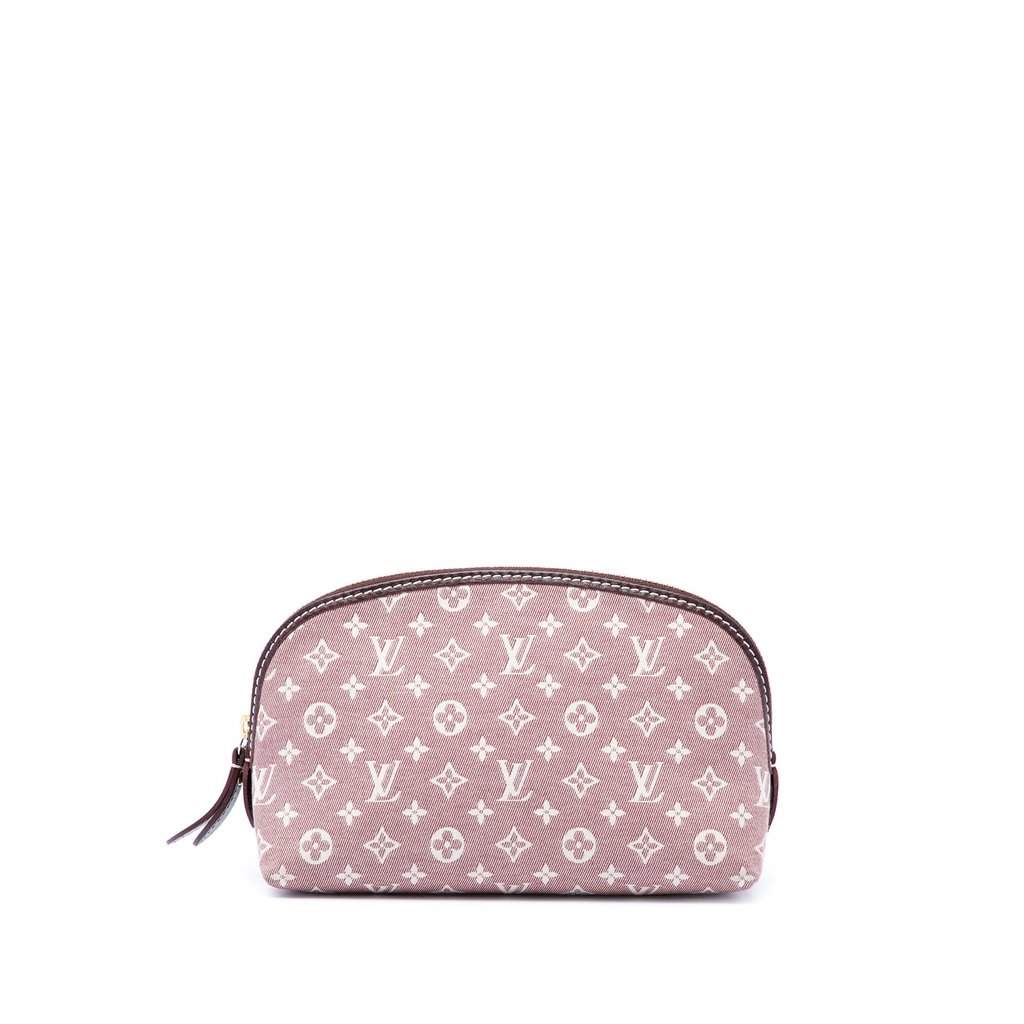 Louis Vuitton Monogram Mini Lin Cosmetic Pouch Pink Very good - Front View
