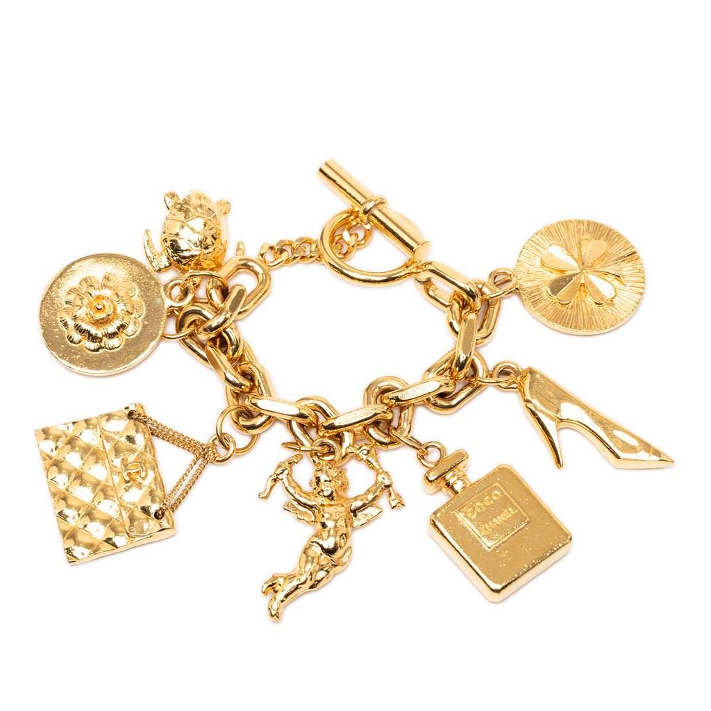 Chanel Gold Plated Lucky Charms Bracelet Gold Metal Very good condition - Front View