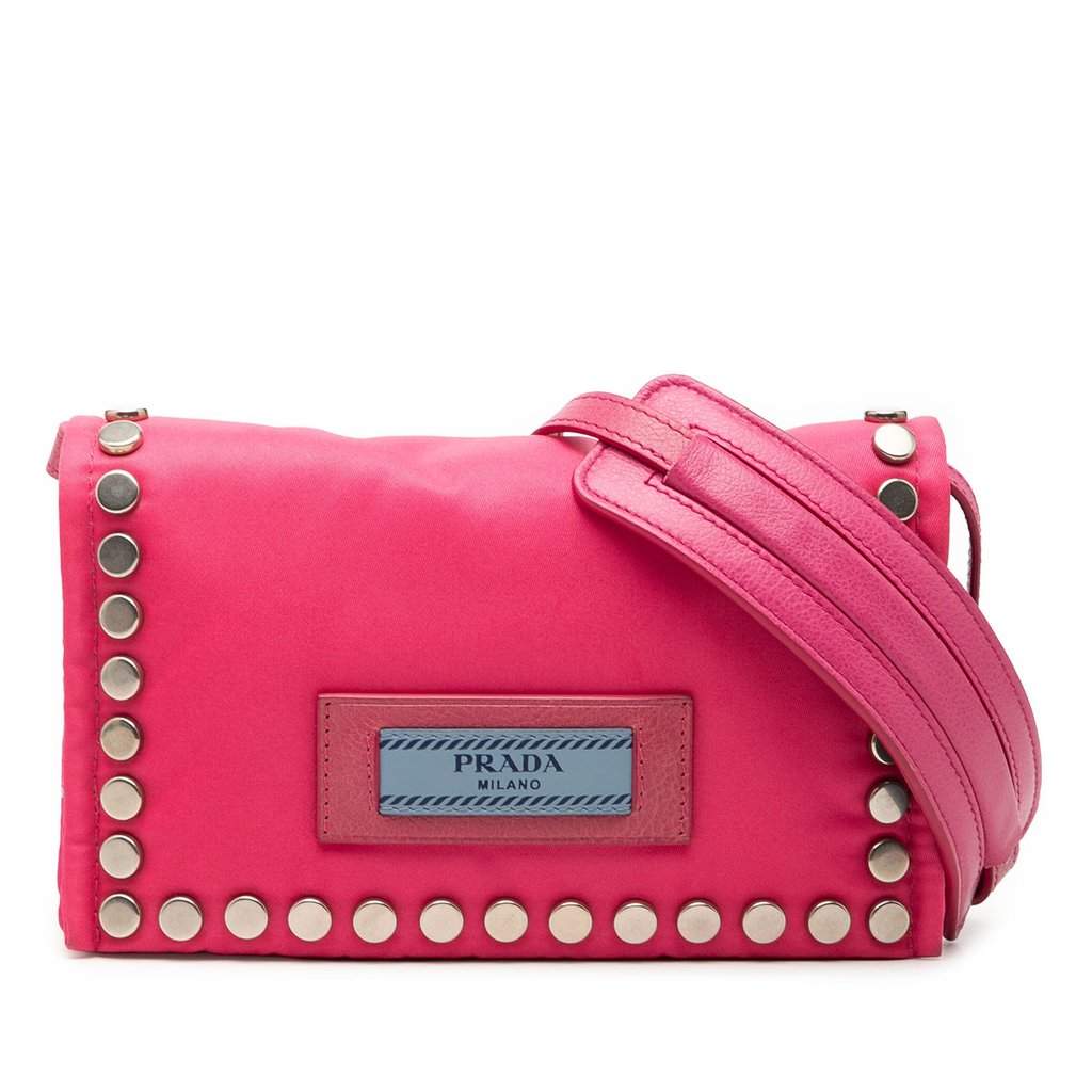 Prada Tessuto Etiquette Crossbody Pink Very good condition - Front View