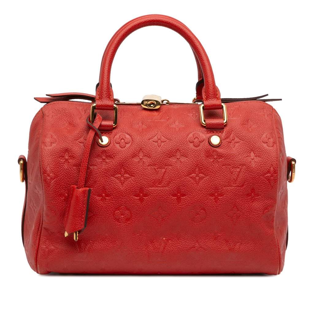 Louis Vuitton Monogram Empreinte Speedy Bandouliere 25 Red Leather Very good condition - Front View