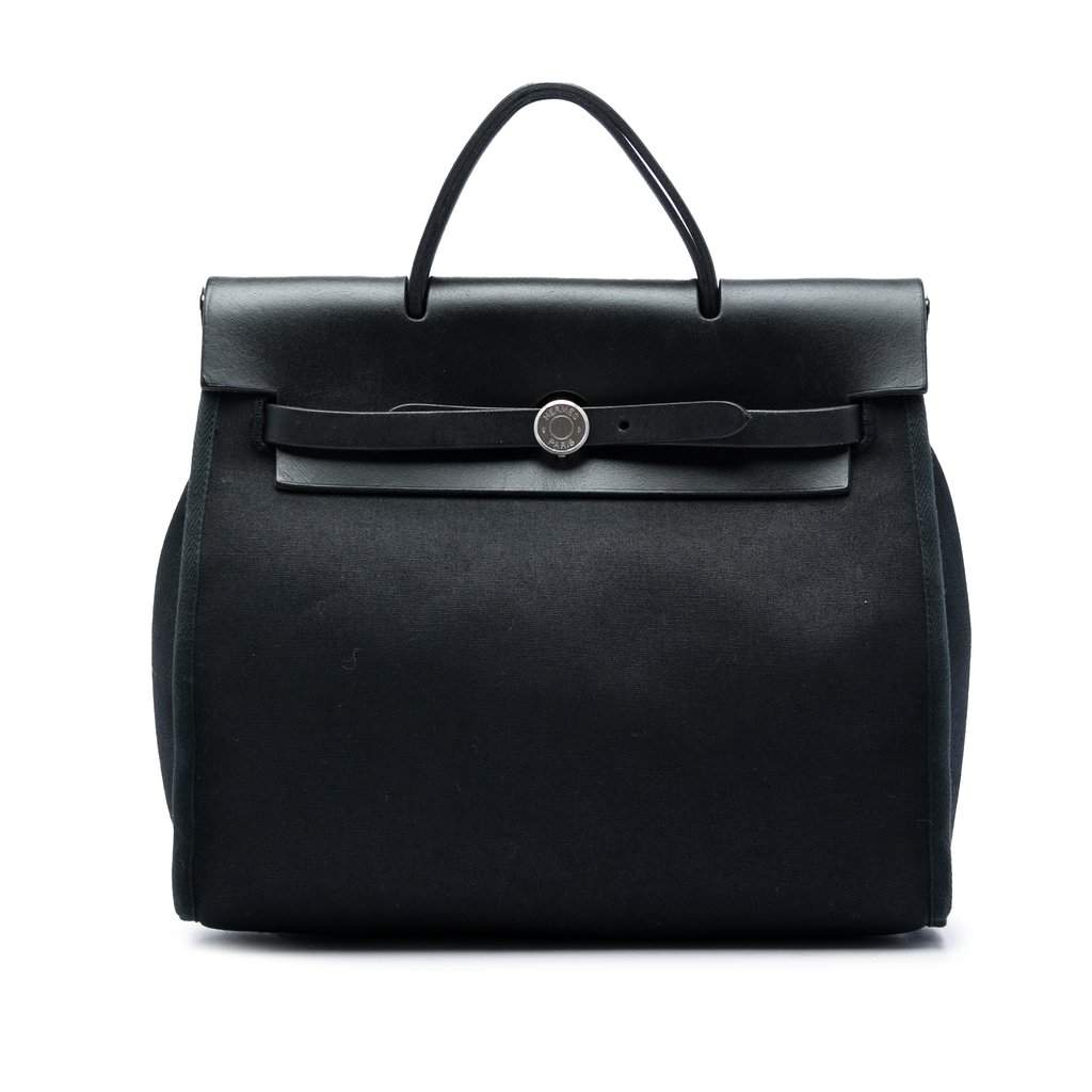 Hermès Toile Herbag Backpack PM Black Very good - Front View