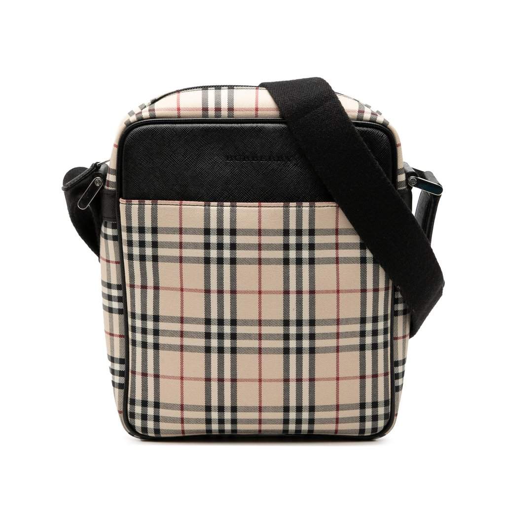 Burberry House Check Canvas Crossbody Beige Very good condition - Front View