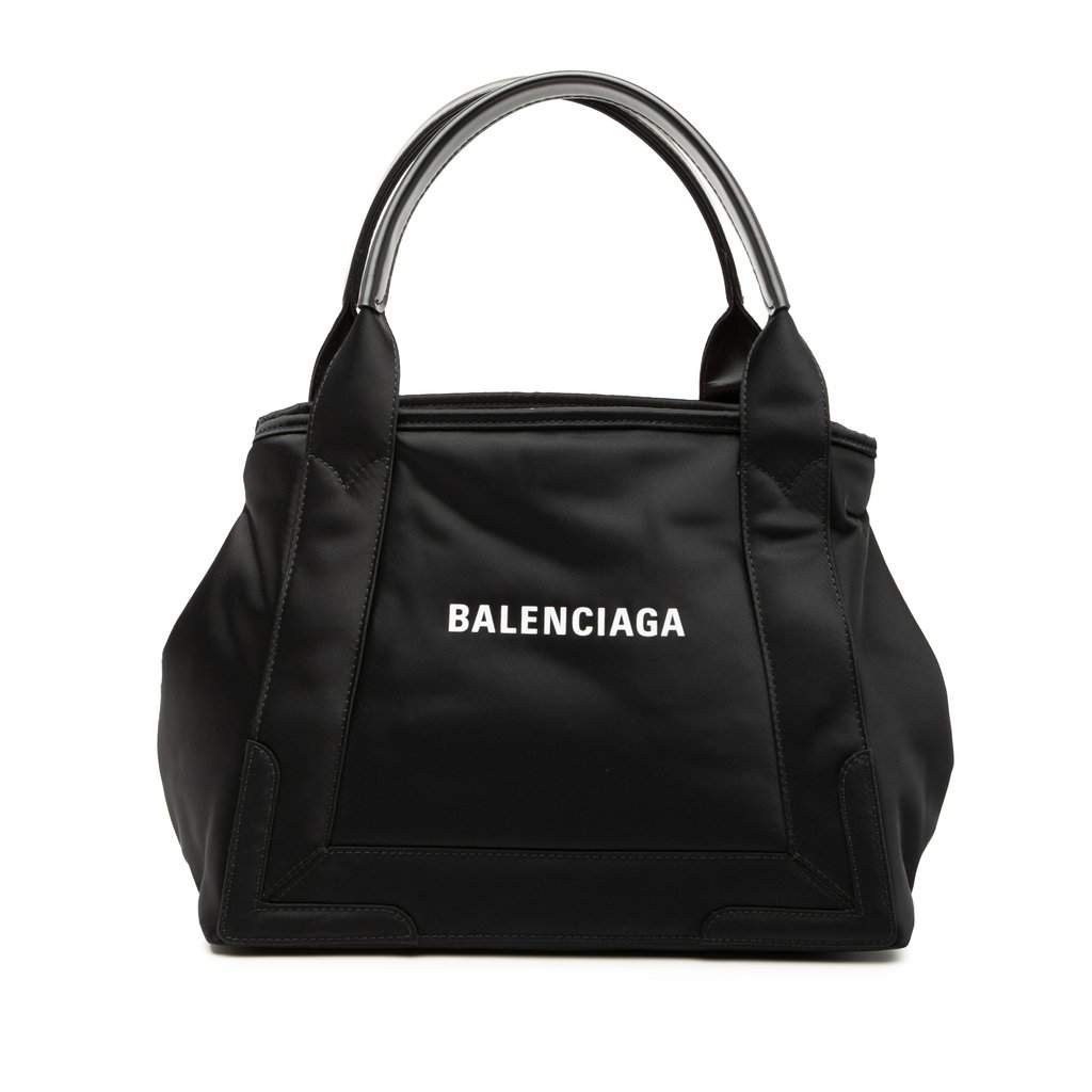 Balenciaga Nylon Navy Cabas Tote S Black Very good condition - Front View