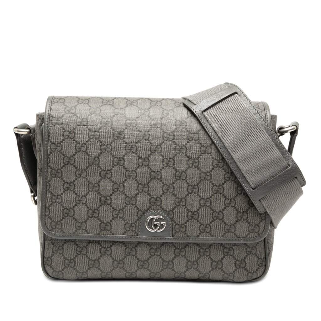 Gucci Medium GG Supreme Ophidia Messenger Bag Green Very good condition - Front View