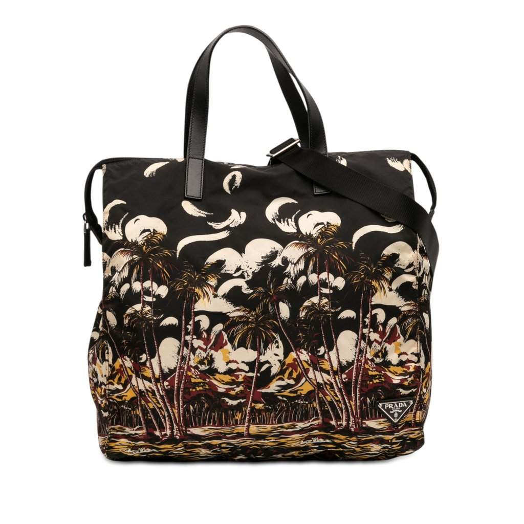 Prada Tessuto Stampato Satchel Black Very good condition - Front View