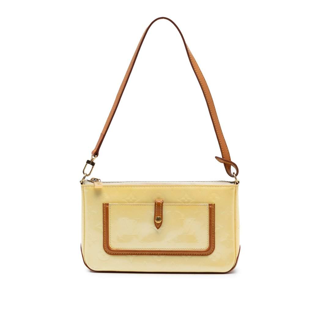 Louis Vuitton Monogram Vernis Mallory Square Yellow Leather Very good - Front View