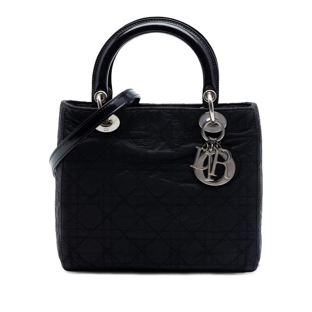 Dior Medium Nylon Cannage Lady Dior Black Very good - Front View