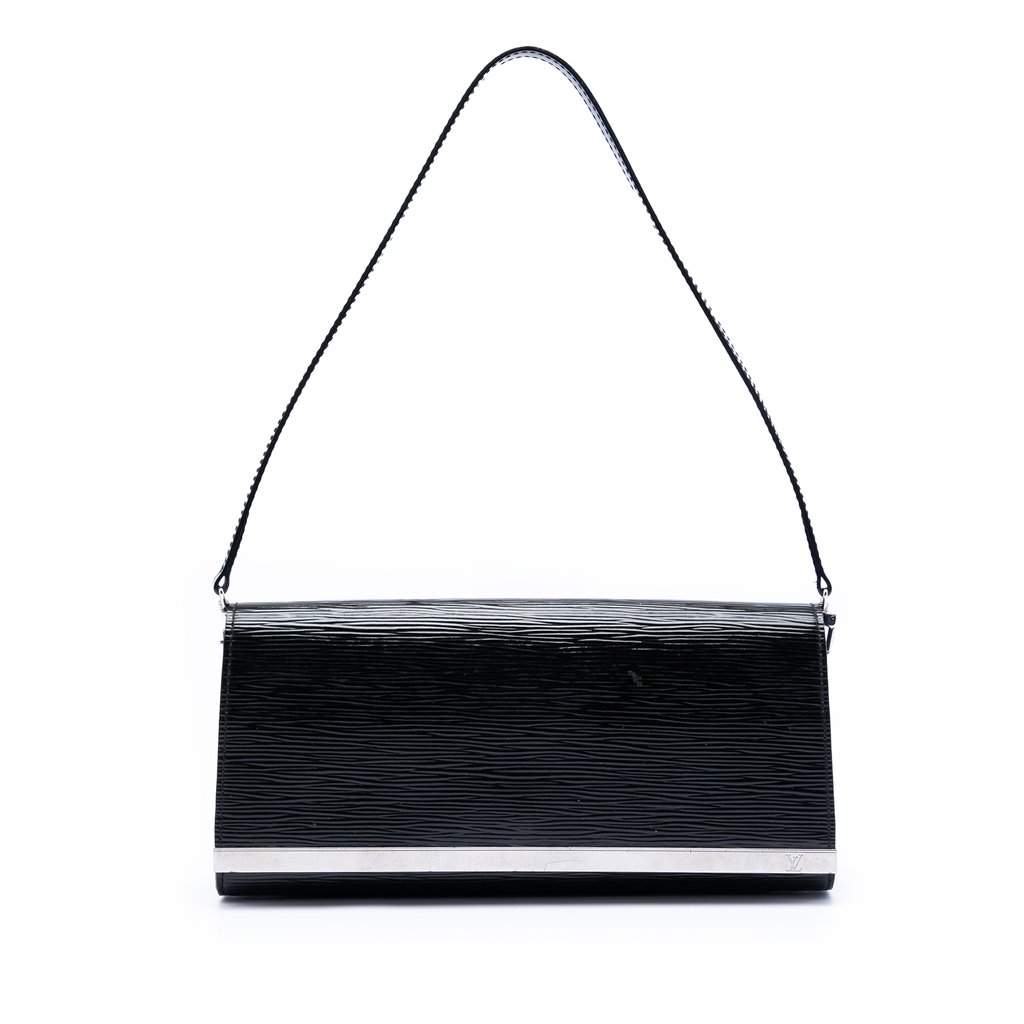 Louis Vuitton Electric Epi Sevigne Clutch Black Leather Very good condition - Front View