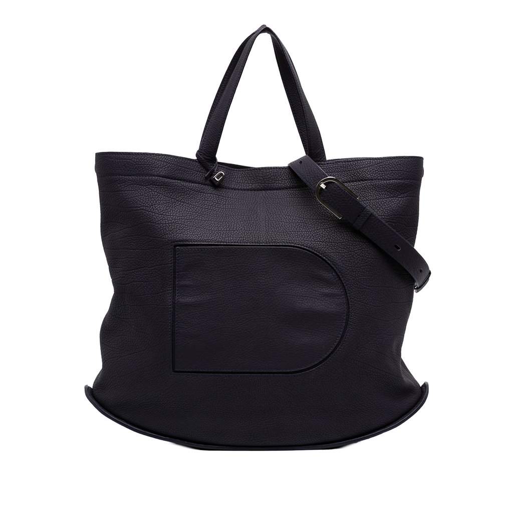 Delvaux Grained Calfskin Le Pin Tote Purple Leather Very good condition - Front View