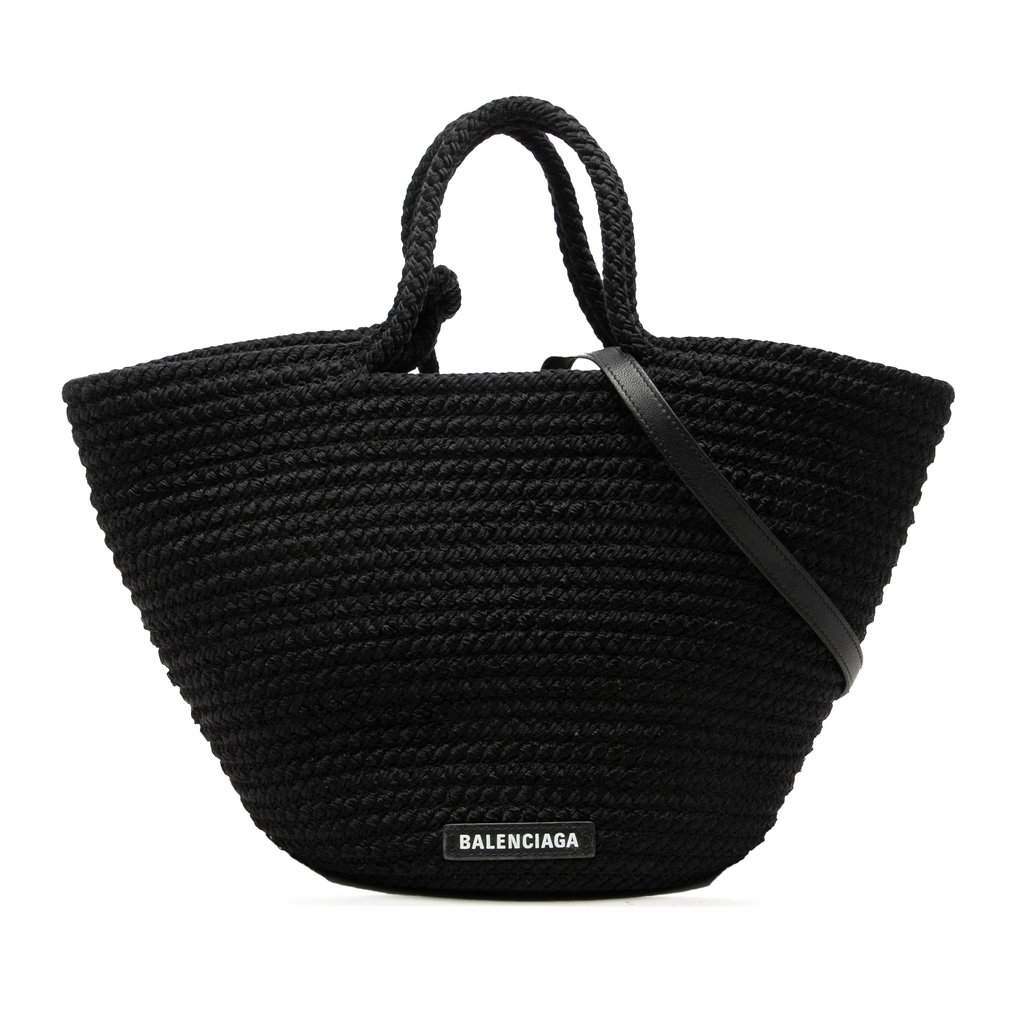 Balenciaga Small Nylon Ibiza Basket Bag Black Very good - Front View
