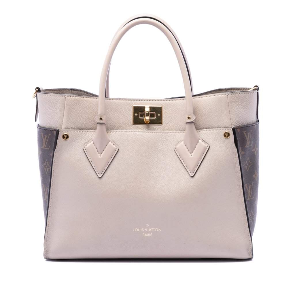 Louis Vuitton Monogram On My Side MM Beige Leather Very good condition - Front View