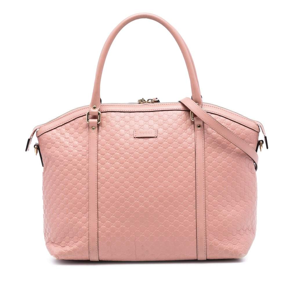 Gucci Large Microguccissima Dome Satchel Pink Leather Very good condition - Front View