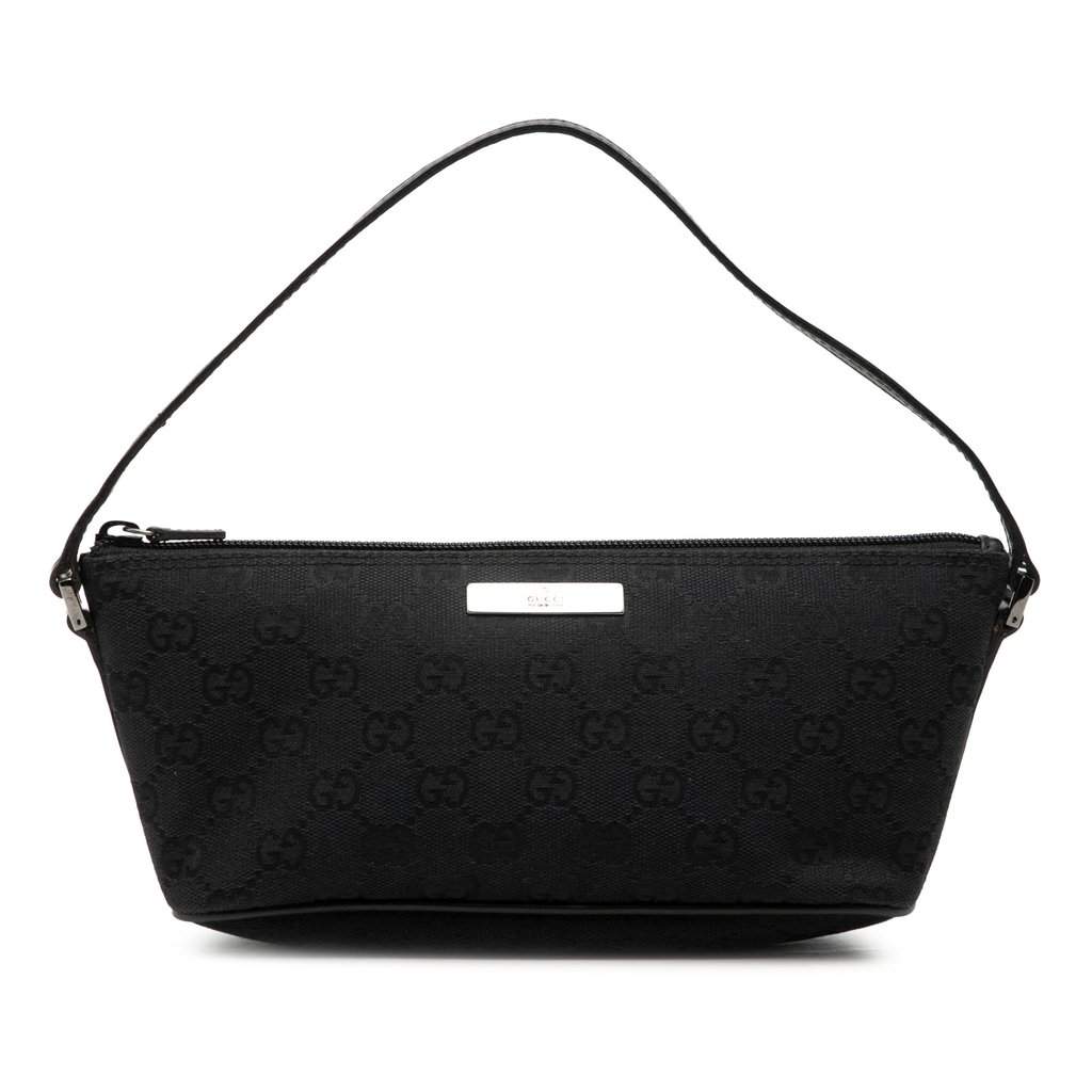 Gucci GG Canvas Boat Black Very good - Front View