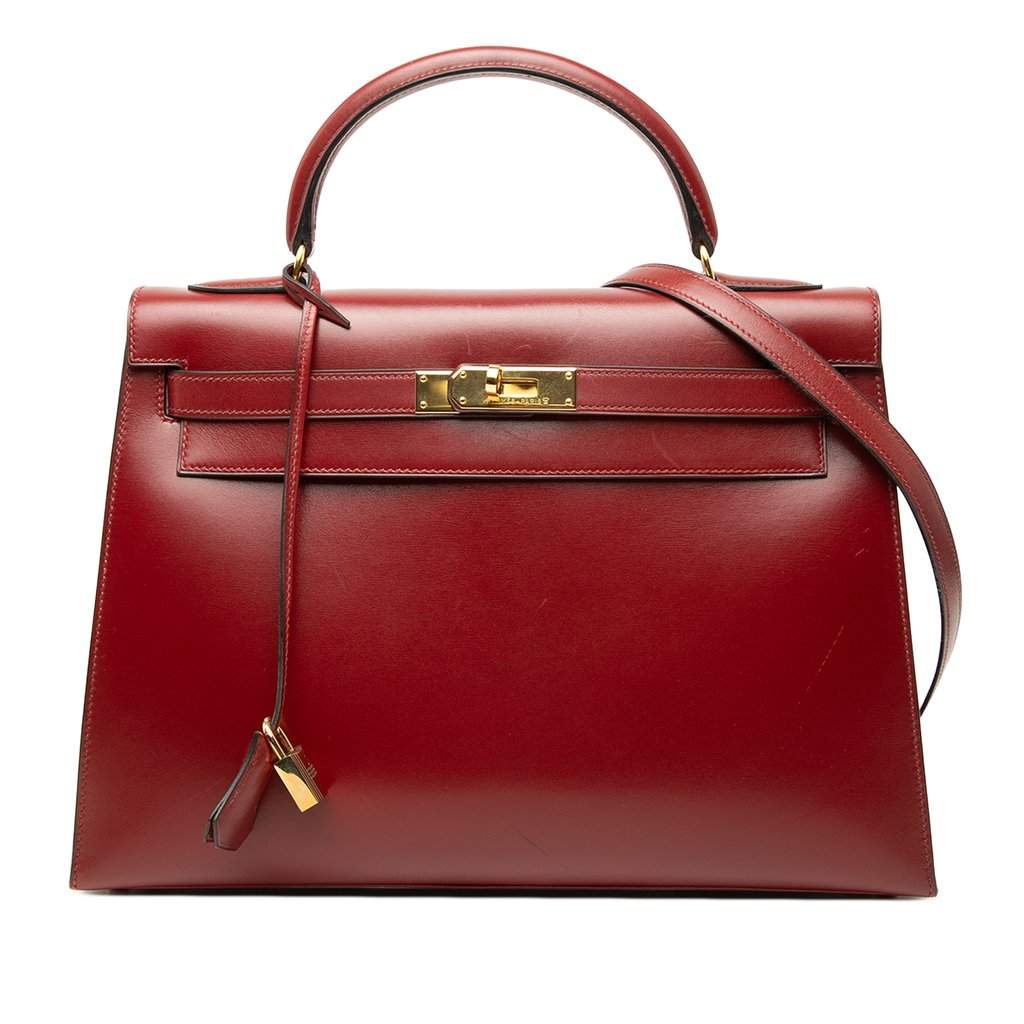 Hermès Box Calf Kelly Sellier 32 Red Leather Very good condition - Front View