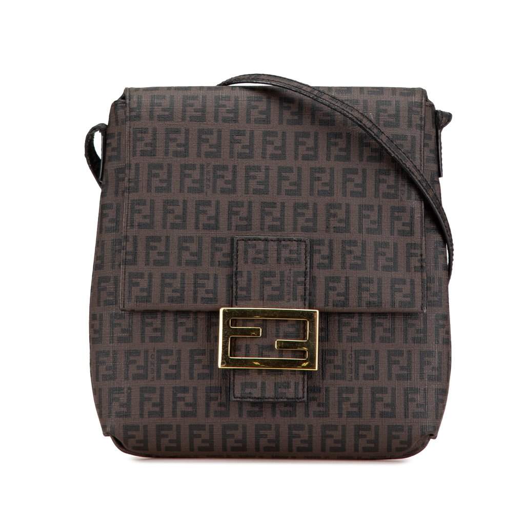 Fendi Zucchino Spalmati Crossbody Brown Very good - Front View