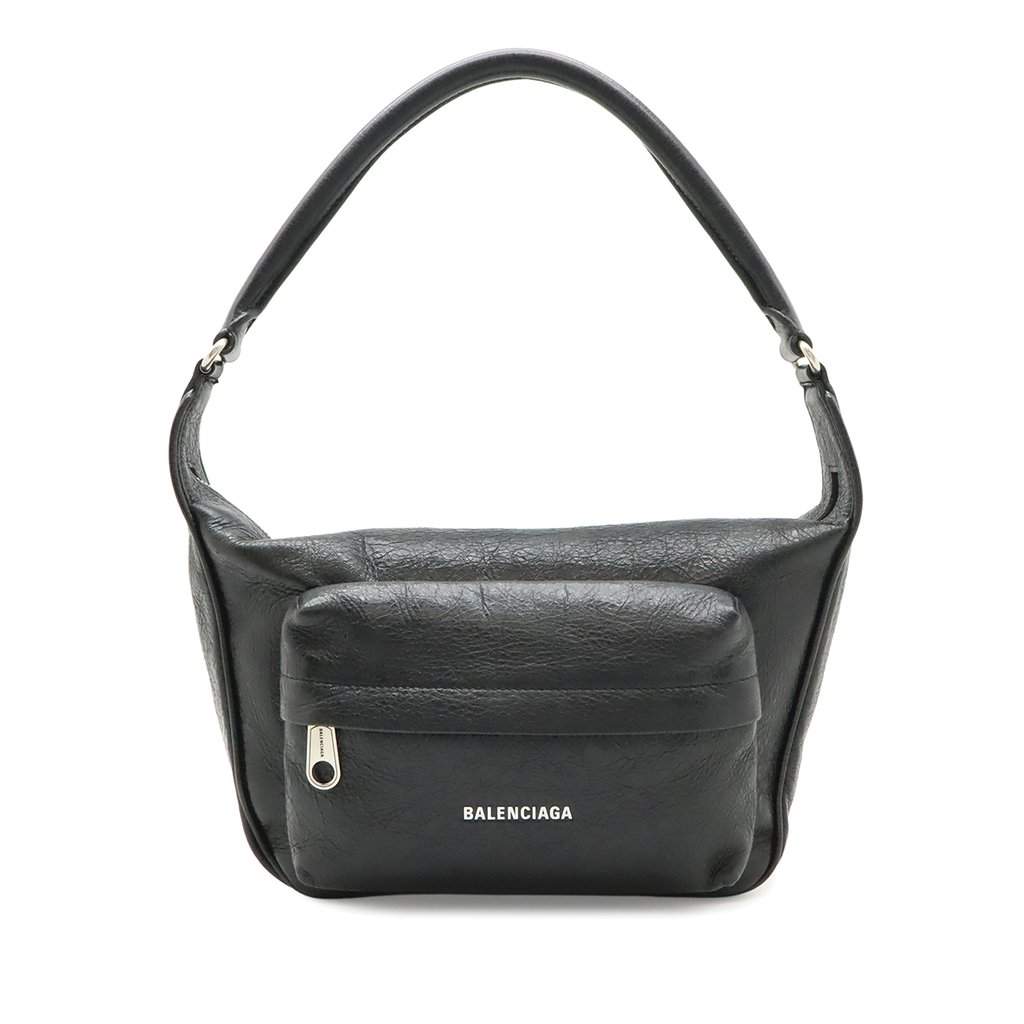 Balenciaga Medium Lambskin Arena Raver Bag Black Leather Very good condition - Front View