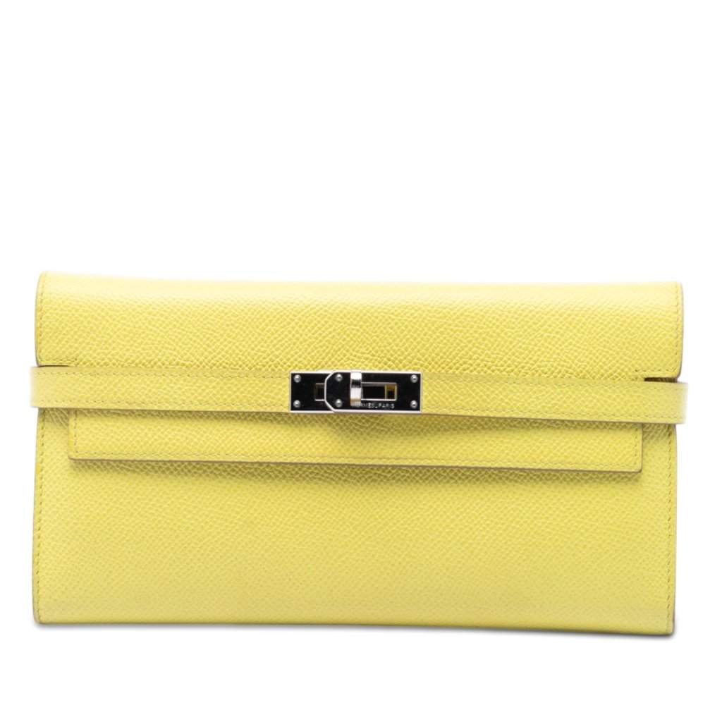 Hermès Epsom Kelly Longue Wallet Yellow Leather Very good condition - Front View