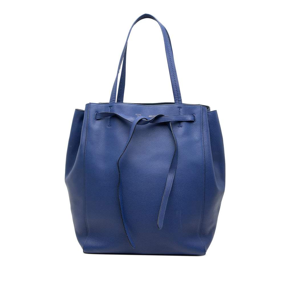 Celine Small Leather Phantom Cabas Tote Blue Leather Very good condition - Front View