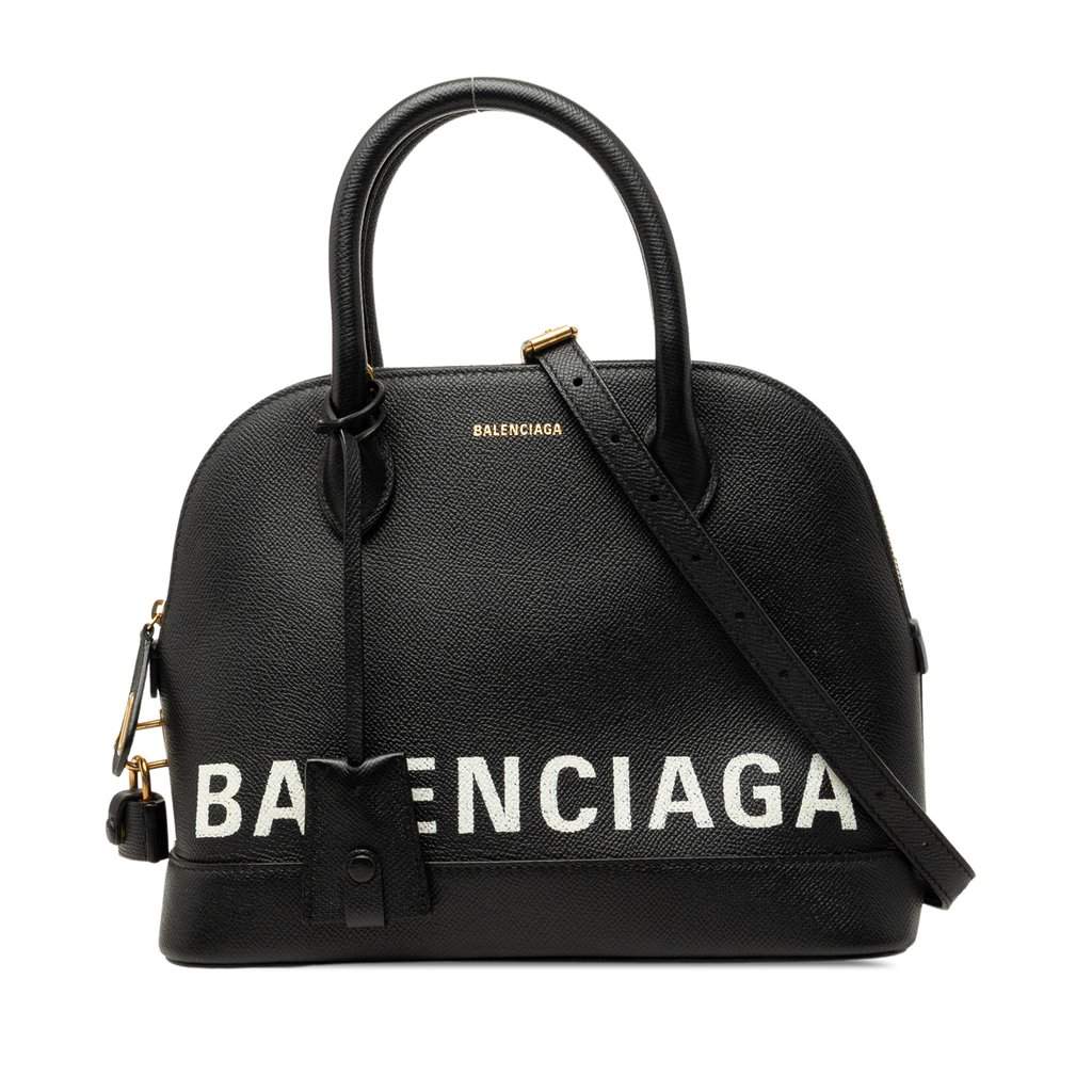 Balenciaga Grained Calfskin Ville Top Handle Bag S Black Leather Very good - Front View