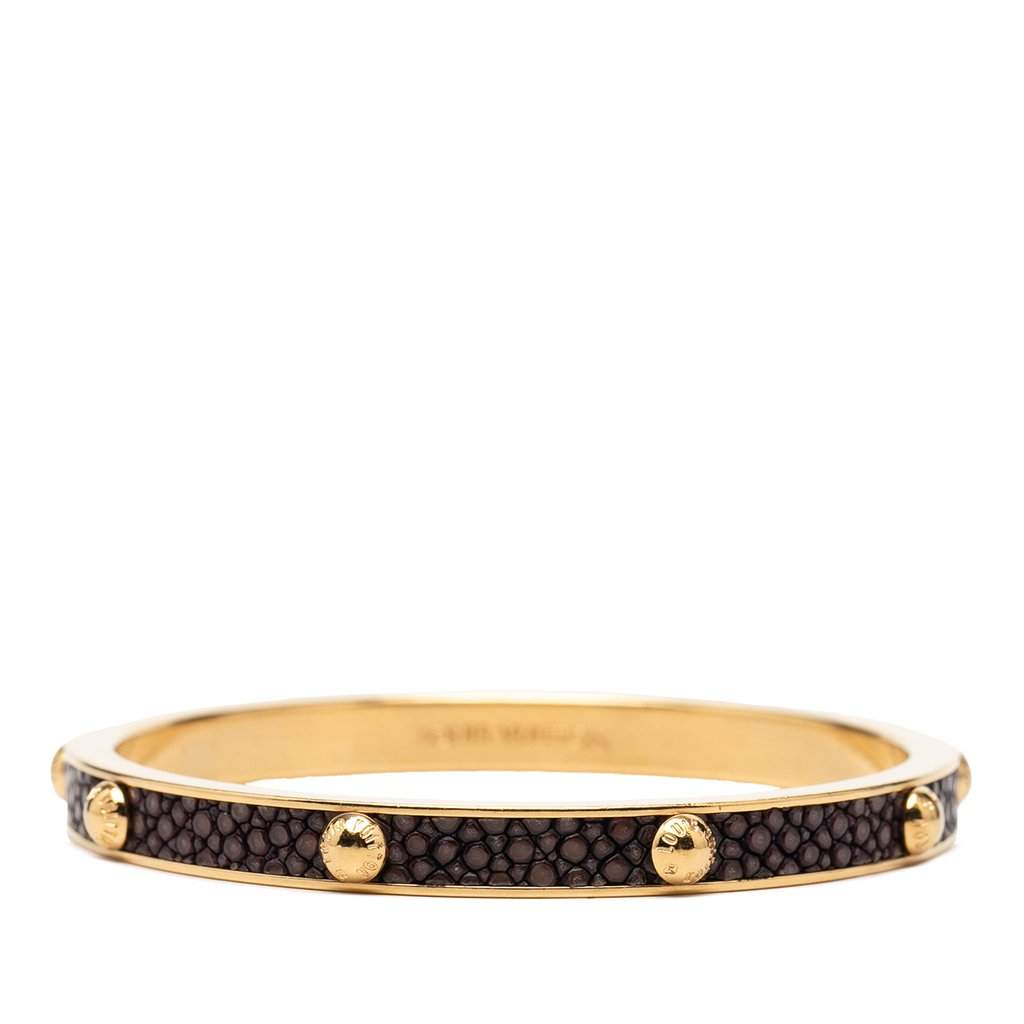 Louis Vuitton Gold Plated and Stingray Gimme A Clue Bangle Gold Metal Very good condition - Front View