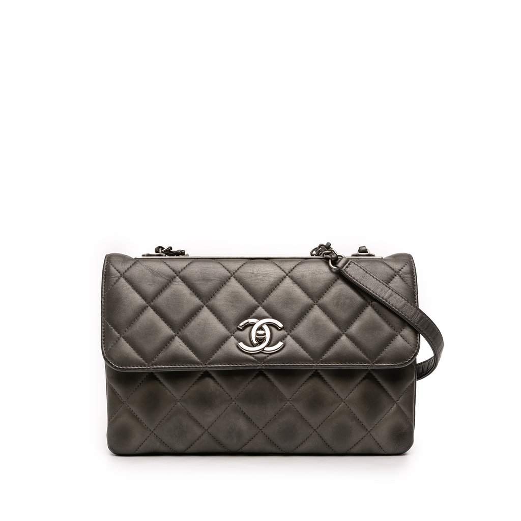 Chanel Medium Lambskin Trendy CC Flap Brown Leather Very good condition - Front View