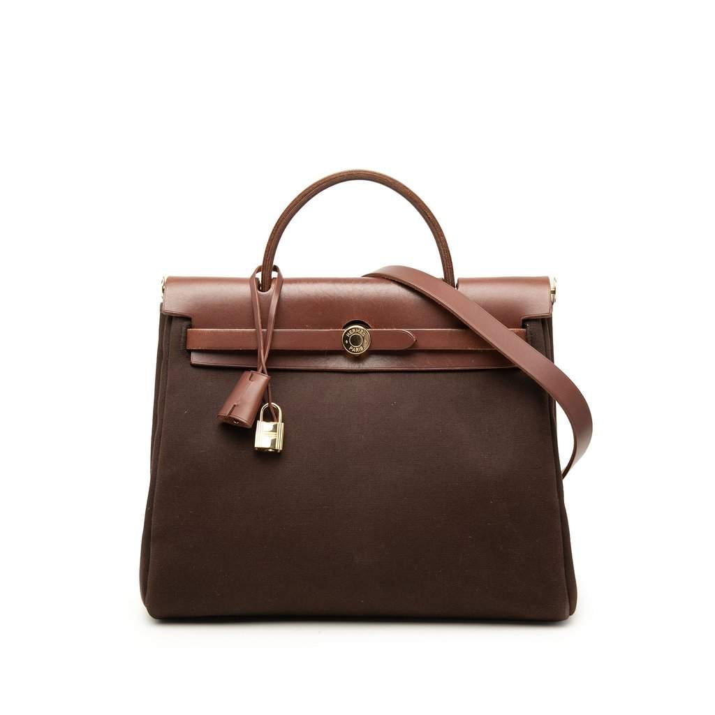 Hermès Toile Herbag PM Brown Very good - Front View