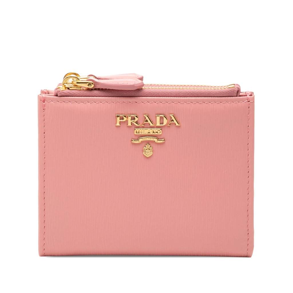Prada Vitello Move Bifold Wallet Pink Leather Very good condition - Front View