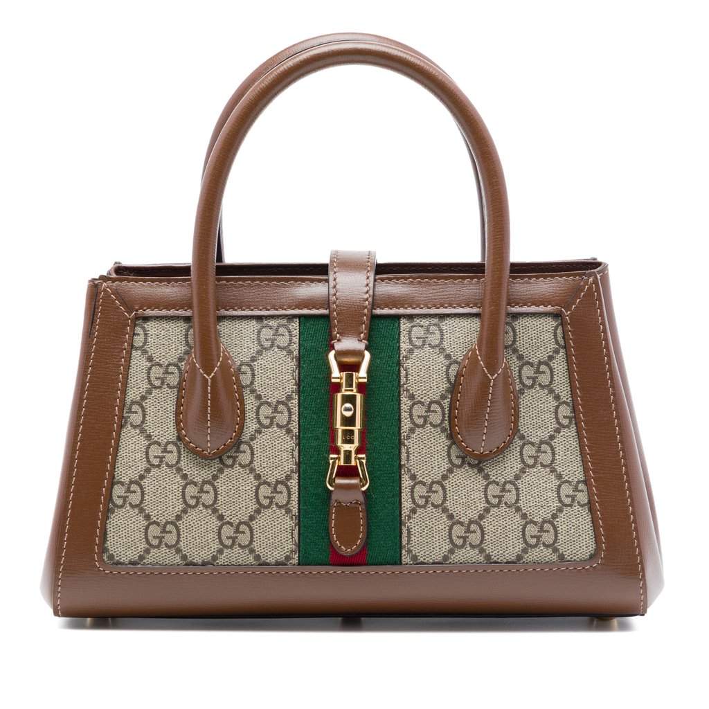 Gucci Small GG Supreme Web Jackie 1961 Tote Beige Very good - Front View