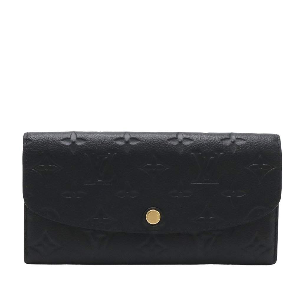 Louis Vuitton Monogram Empreinte Emilie Wallet Black Leather Very good - Front View