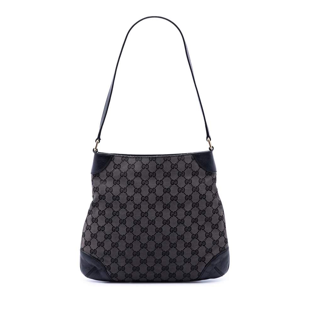 Gucci GG Canvas Shoulder Bag Black Very good condition - Front View