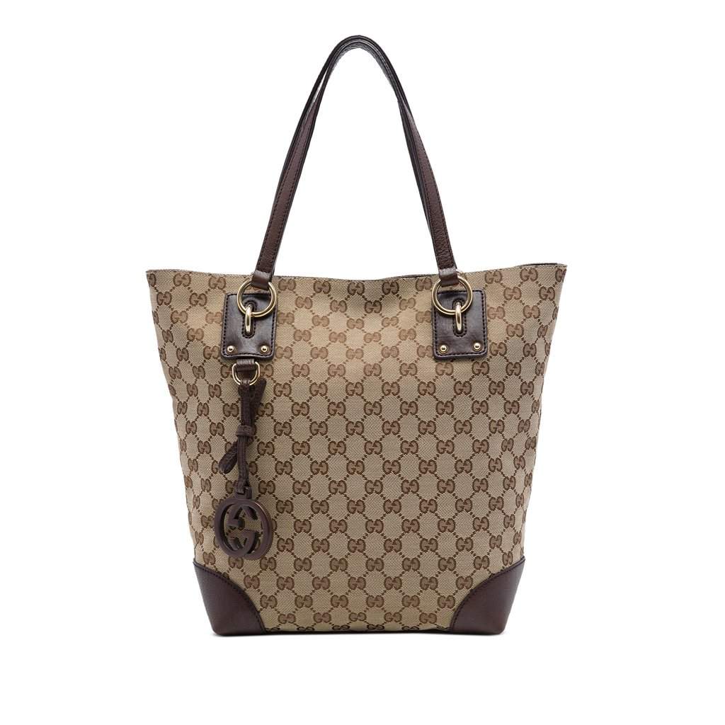 Gucci GG Canvas GG Charm Tote Beige Very good - Front View