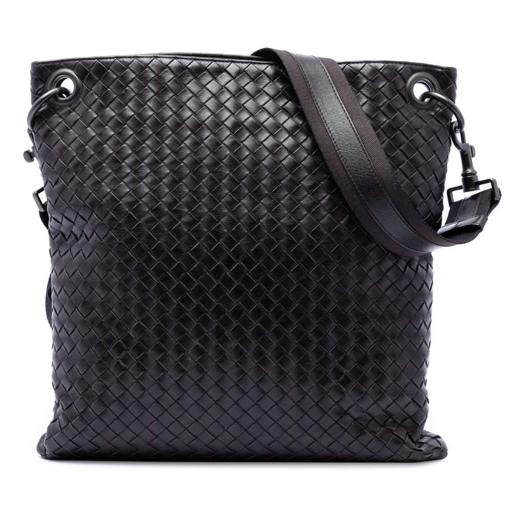 Bottega Veneta Nappa Intrecciato VN Crossbody Brown Leather Very good condition - Front View