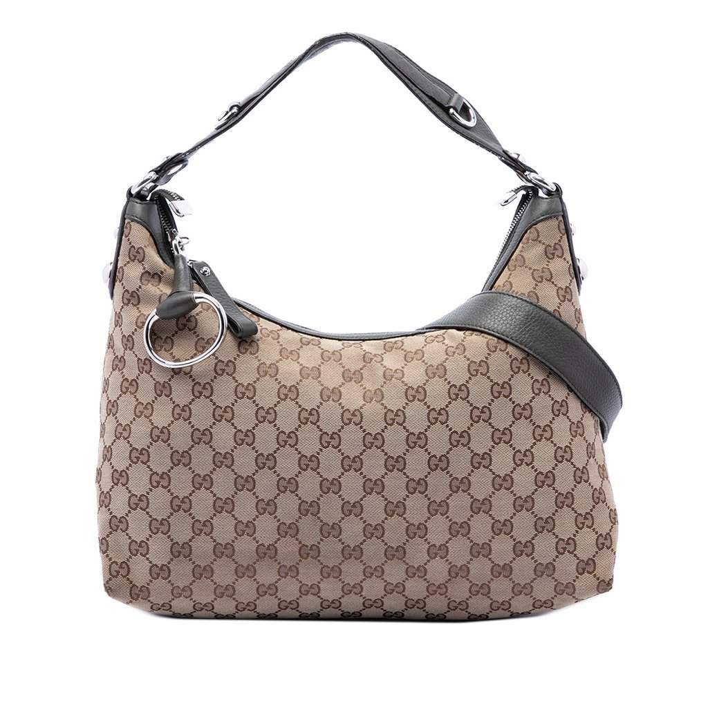 Gucci GG Canvas Icon Bit Satchel Beige Very good condition - Front View